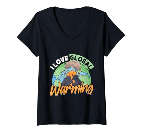 Damen Anti Grüne I LOVE GLOBAL WARMING Lustiges Grün nein Danke T-Shirt mit V-Ausschnitt Damen Anti Grüne I LOVE GLOBAL WARMING Lustiges Grün nein Danke T-Shirt mit V-Ausschnitt von Anti Grüne Shirt Grün nein Danke Anti Klimakleber