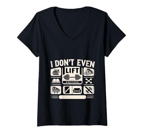 Damen I Don't Even Lift Anti-Gyres-Fitness-Sprungübungen |- T-Shirt mit V-Ausschnitt Damen I Don't Even Lift Anti-Gyres-Fitness-Sprungübungen |- T-Shirt mit V-Ausschnitt von Anti-Gyres Lifestyle Humor