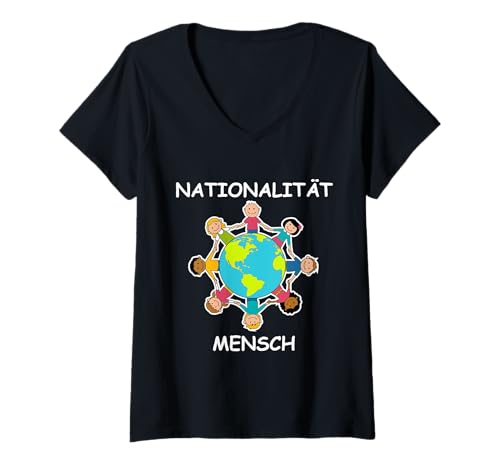 Damen Anti-Rassismus T-Shirt Nationalität Mensch für Kinder T-Shirt mit V-Ausschnitt Damen Anti-Rassismus T-Shirt Nationalität Mensch für Kinder T-Shirt mit V-Ausschnitt von Anti-Rassismus Nationalität Mensch