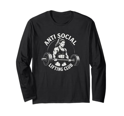 Ati Social Lifting Club Powerlifting für Frauen Langarmshirt von Anti Social Powerlifting Apparel