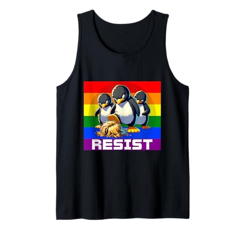 Funny Resist Tariffs Protest Groovy Men Women 4. Juli Tank Top von Anti-Trump Political Humor Clothing Gifts Store