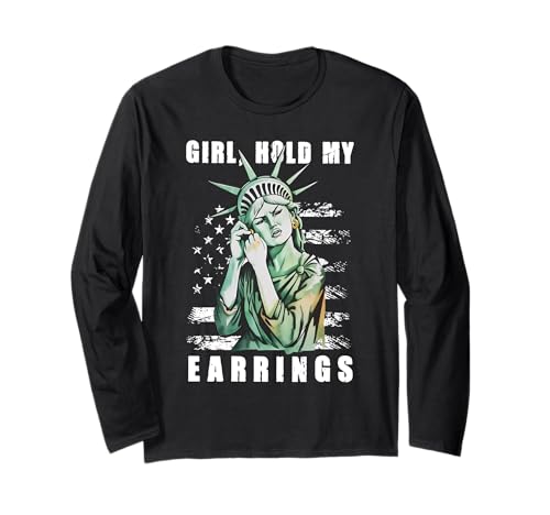 Girl Hold My Earring Kampfmodus Freiheitsstatue Anti Trump Langarmshirt Girl Hold My Earring Kampfmodus Freiheitsstatue Anti Trump Langarmshirt von Anti Trump Statue Of Liberty Resist Hands Off