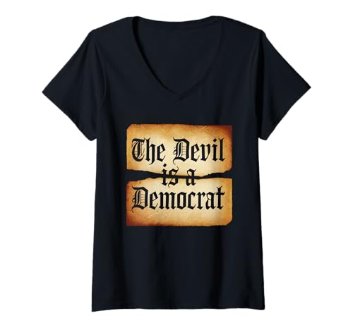 Damen Anti Demokrat Tshirt Retro Democrats Liberal T-Shirt mit V-Ausschnitt von Anti demokraten TShirt Männer Sarkastisch