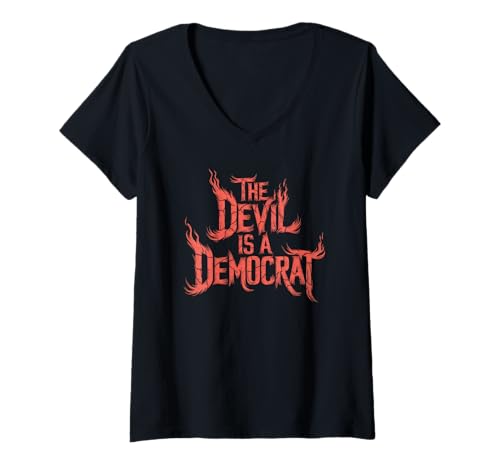 Damen Anti Demokrat Tshirt Retro Democrats Liberal T-Shirt mit V-Ausschnitt von Anti demokraten TShirt Männer Sarkastisch