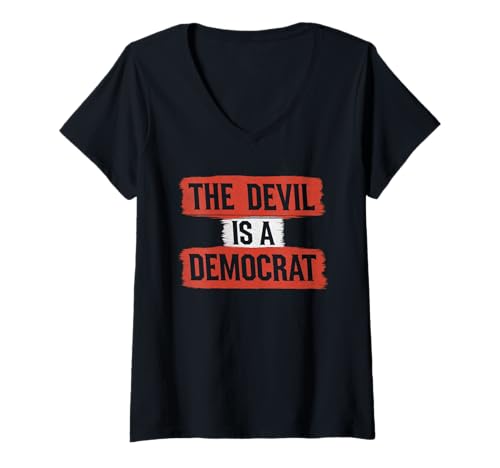 Damen Anti Demokrat Tshirt Retro Democrats Liberal T-Shirt mit V-Ausschnitt von Anti demokraten TShirt Männer Sarkastisch