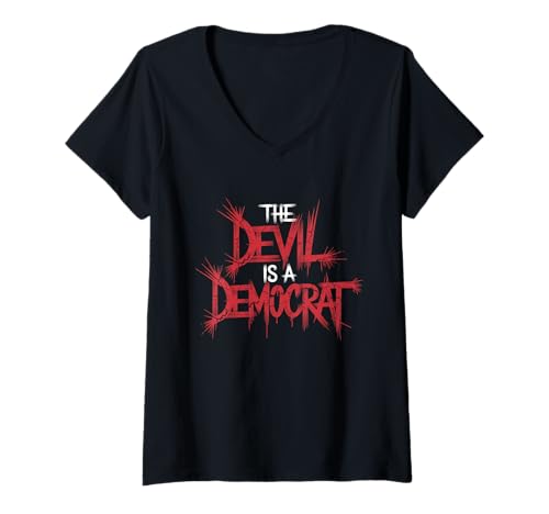 Damen Anti Demokrat Tshirt Retro Democrats Liberal T-Shirt mit V-Ausschnitt von Anti demokraten TShirt Männer Sarkastisch