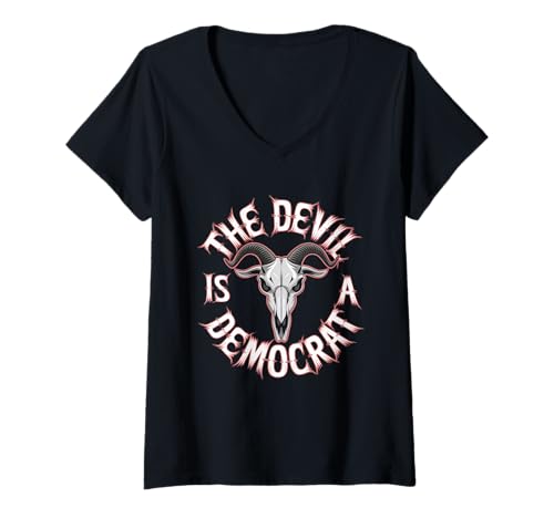 Damen Anti Demokrat Tshirt Retro Democrats Liberal T-Shirt mit V-Ausschnitt von Anti demokraten TShirt Männer Sarkastisch