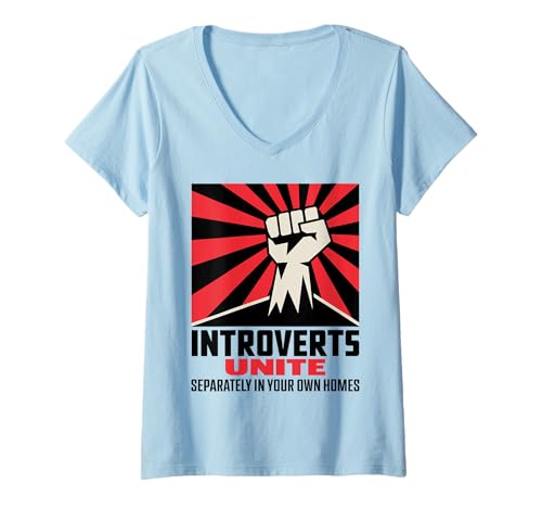 Damen Introvertierte vereinen sich T-Shirt mit V-Ausschnitt von Anti-social Humor Gifts For Introverts