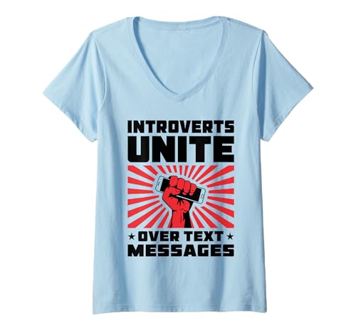 Damen Introvertierte vereinen sich T-Shirt mit V-Ausschnitt von Anti-social Humor Gifts For Introverts