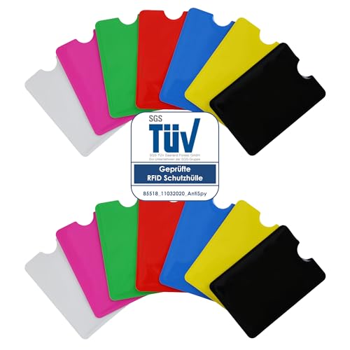 AntiSpyShop RFID Schutzhüllen, TÜV geprüft, NFC Blocker - Kreditkarte, Bank EC Karte (14er Pack) von AntiSpyShop