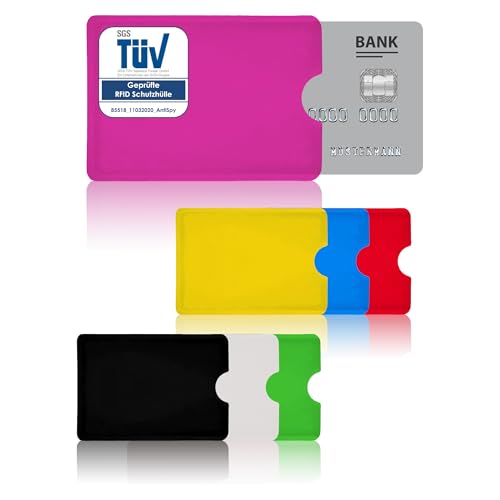 AntiSpyShop RFID Schutzhüllen, TÜV geprüft, NFC Blocker - Kreditkarte, Bank EC Karte (7er) von AntiSpyShop