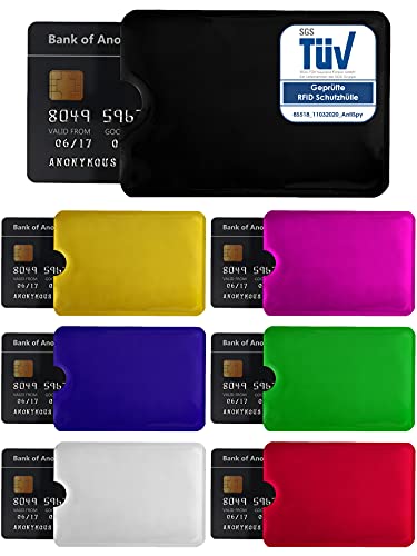 AntiSpyShop 7X RFID Schutzhüllen, TÜV geprüft, NFC Blocker - Kreditkarten, Bank-, EC Karten Abschirmung von AntiSpyShop