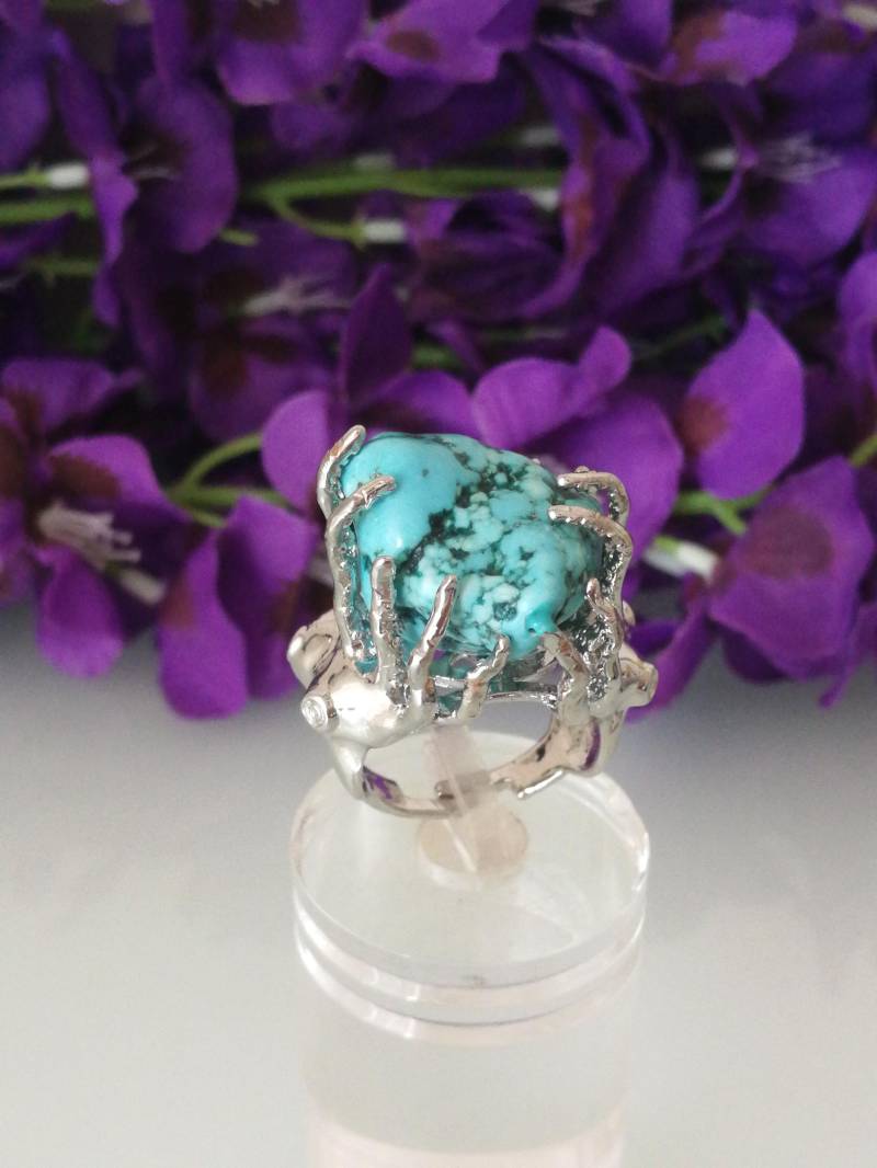Ring Mit Echtem Türkisstein. Maxi-Ring Ring Mit Echtem Türkisstein. Maxi-Ring von AnticoScrigno