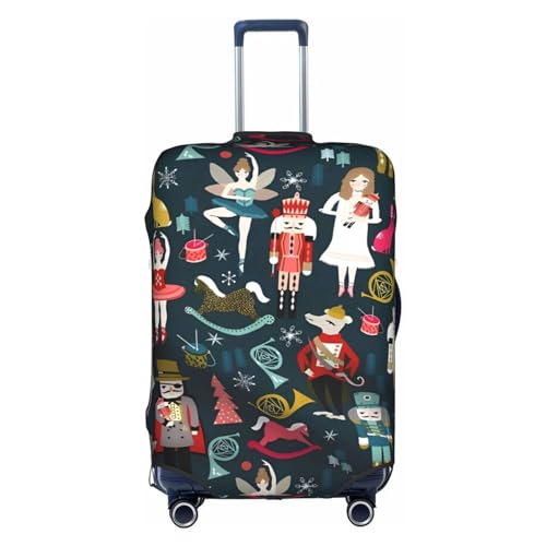 Nussknacker-Ballett-Trolley für Damen, Koffer-Schutzhülle, kratzfest, 45,7 - 81,3 cm, geeignet für Reisen, Geschäftsreisen, weiß, L von Anticsao