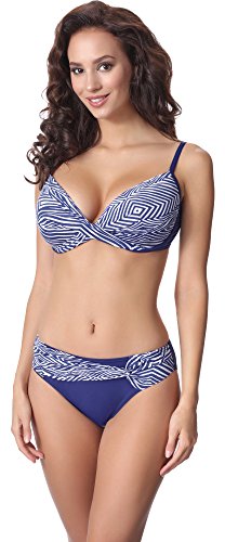 Antie Damen Bikini Set C4st1r3C1 2017 (Blau/Weiß(1700), Cup 70B / Unterteil 36) von Antie