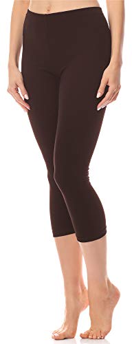 Antié Damen Leggings 3/4 aus Baumwolle AN60-101(Braun,S) von Antie