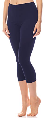 Antié Damen Leggings 3/4 aus Baumwolle AN60-101(Navy Blau,XS) von Antie