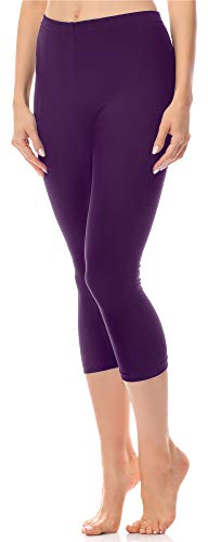 Antié Damen Leggings 3/4 aus Baumwolle AN60-101(Purpur,M) von Antie