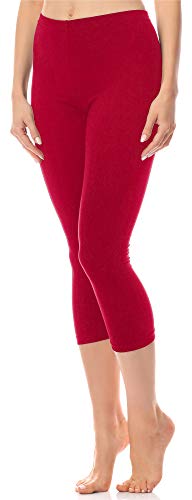 Antié Damen Leggings 3/4 aus Baumwolle AN60-101(Rot,XS) von Antie