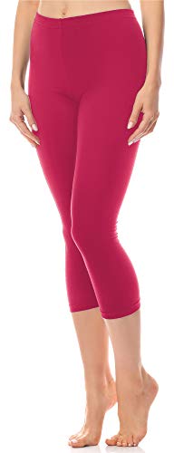 Antié Damen Leggings 3/4 aus Baumwolle AN60-101(Amaranth,S) von Antie