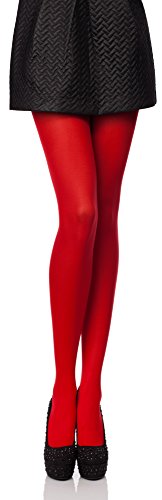Antie Damen Mikrofaser Strumpfhose bunt blickdicht AN-123 80 DEN (Rot, M (36-40)) von Antie
