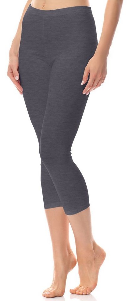 Antie Leggings Damen 3/4 Capri Hose aus Baumwolle AN60-101 (1-tlg) elastischer Bund von Antie