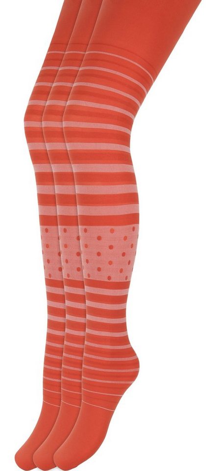 Antie Strumpfhose Mädchen Gemusterte Strumpfhose 3er Pack 40 DEN Y5061 40 DEN (3 St) von Antie