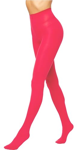 Antie Damen Mikrofaser Strumpfhose bunt blickdicht AN-124 100 DEN (Korallenrot, M (36-40)) von Antie