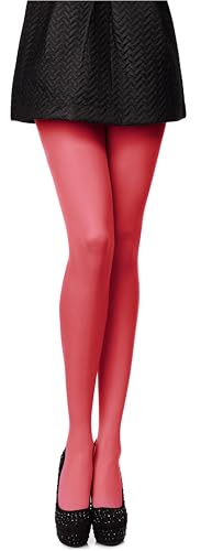 Antie Damen Mikrofaser Strumpfhose bunt blickdicht AN-122 60 DEN (Korallenrot, L (40-44)) von Antie