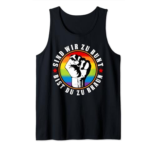 Herren Antifaschistisches LGBTQ+ Anti Homophobie Protest Tank Top von Antifaschistische Statement Designs