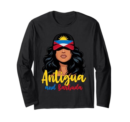 Antiguanisches Mädchen Antigua-Flagge Stolze Frauen aus Antigua und Barbuda Langarmshirt von Antigua and Barbuda for Girls and Women Antiguan
