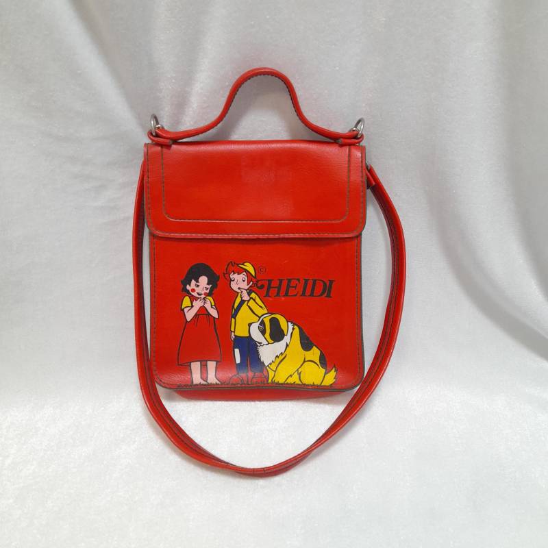 Vintage 70Er Jahre Heidi Comic-style Kinder Tasche Rot Hand & Schultergriffe Retro Sammlerstück von AntikGift