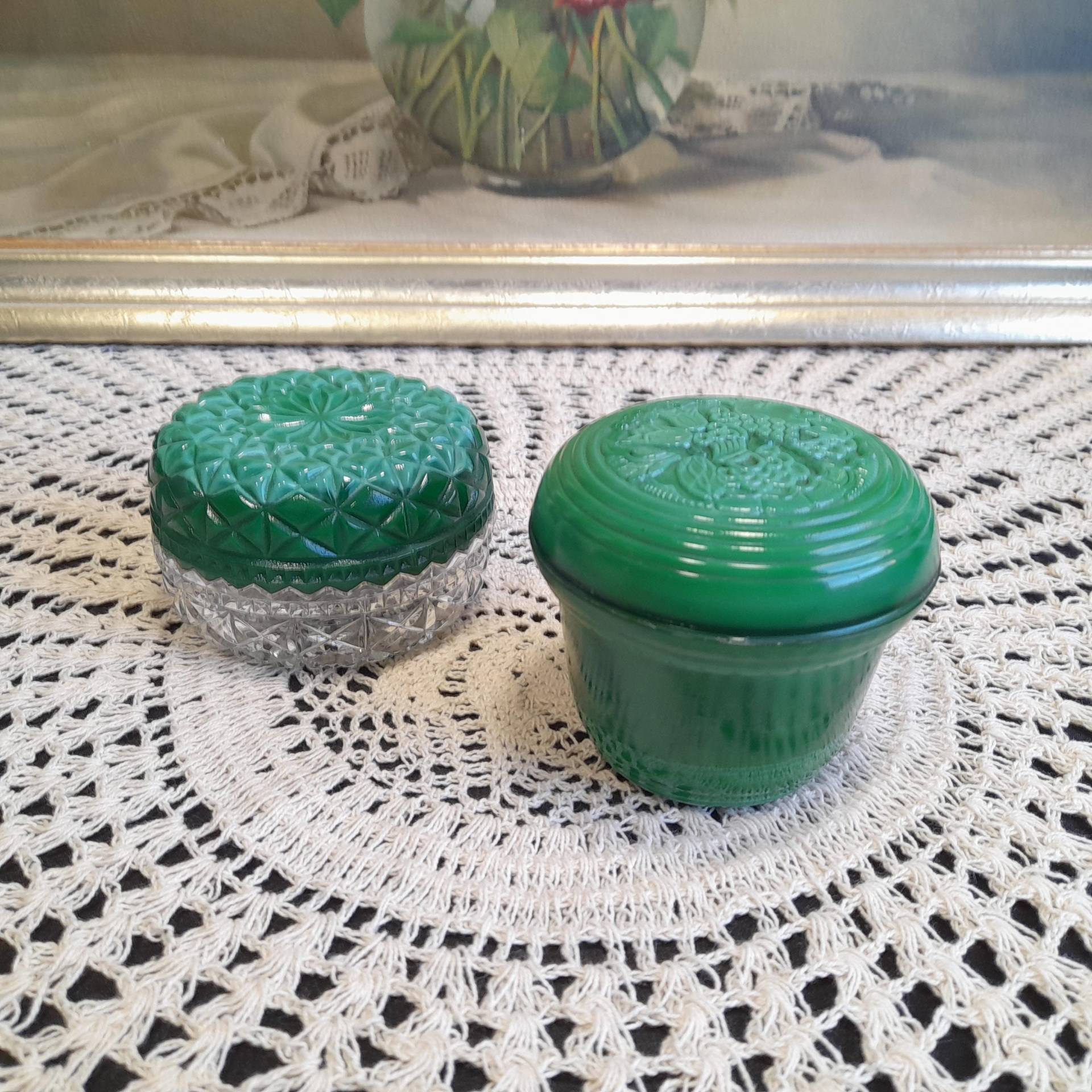 Vintage Malachitglas Trinketbox Mit Deckel, Art-Deco-Box, Malachitbox, Malachitschale, Trinketbox Vintage Malachitglas Trinketbox Mit Deckel, Art-Deco-Box, Malachitbox, Malachitschale, Trinketbox von AntikGift