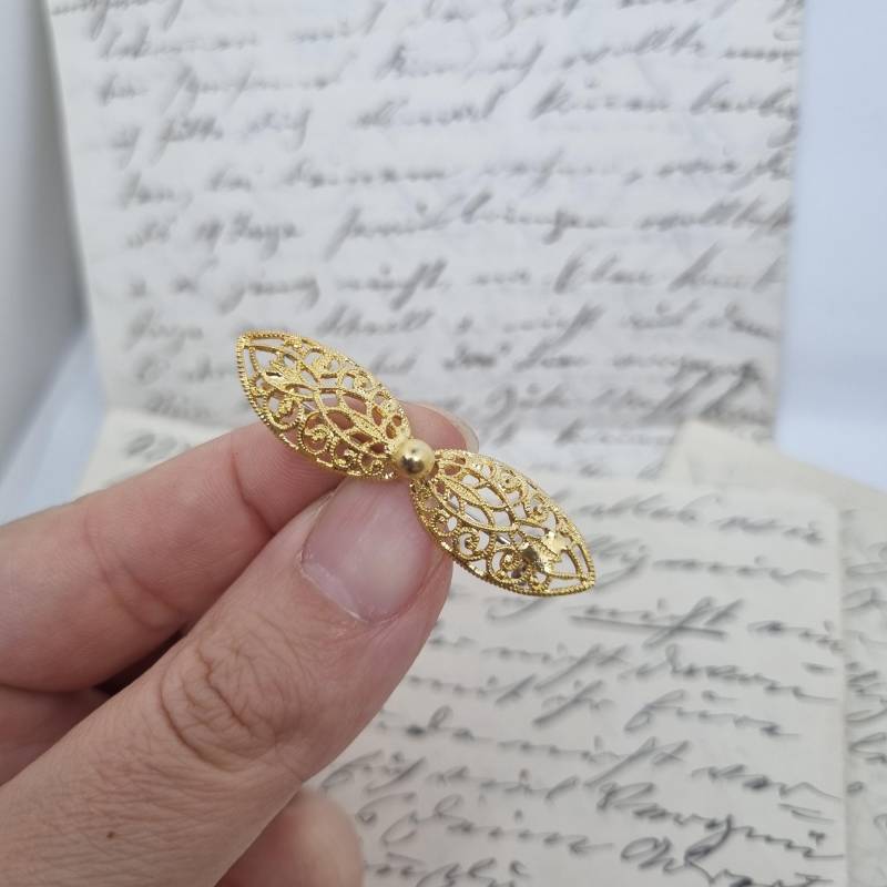 Antike Art Jugendstil Vintage Brosche Antik 50Er Jahre Gold Schleife von AntikStorys
