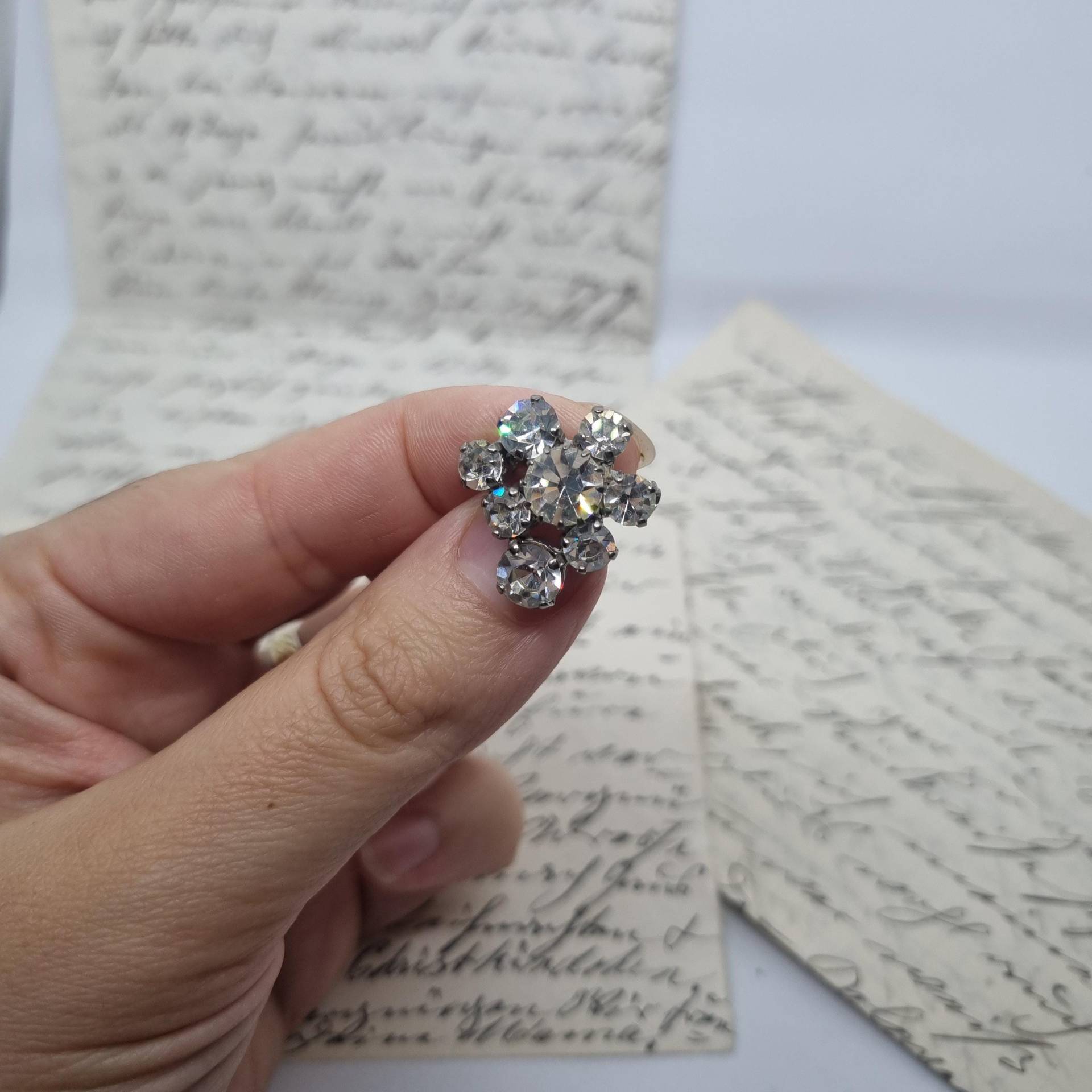 Art Deco Vintage Brosche Antik 50Er Jahre Strass Glitzer von AntikStorys