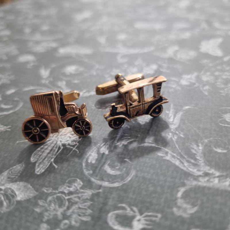 1x Paar Auto Fahrzeug Alte Manchetten Knöpfe Aus W.germany Gold Vintage Geschenk von AntikStorys