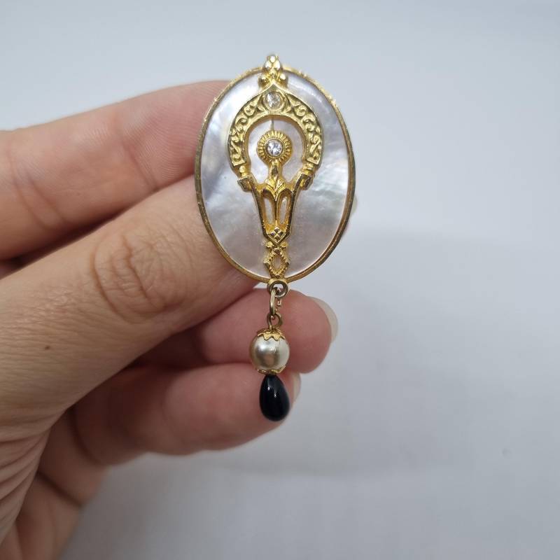 Einzigartige Antik Brosche Aus Den 50Ern Modeschmuck "Perlmutt Träne" von AntikStorys