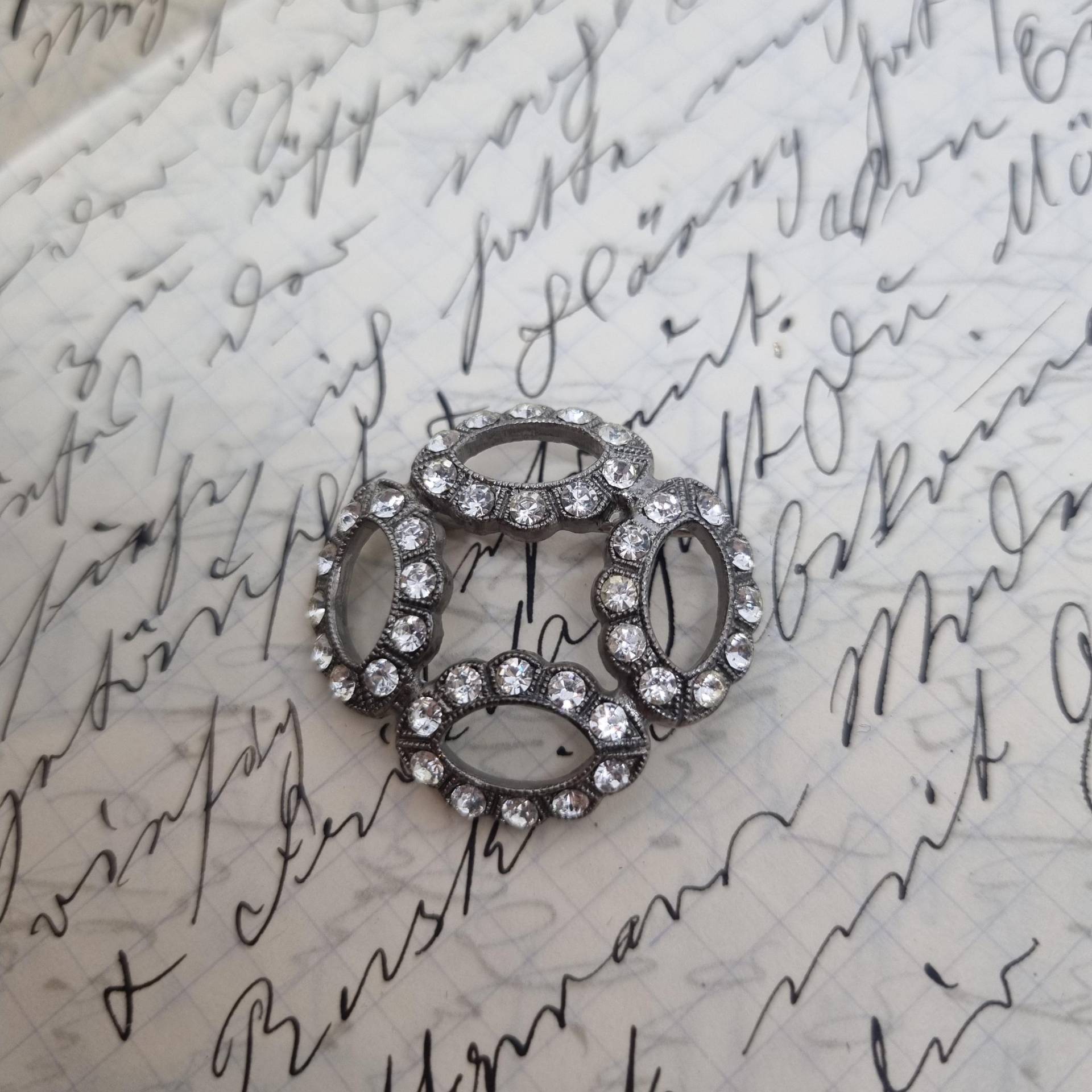 Einzigartige Antik Brosche Aus Den 50Ern Modeschmuck Silber Strass von AntikStorys