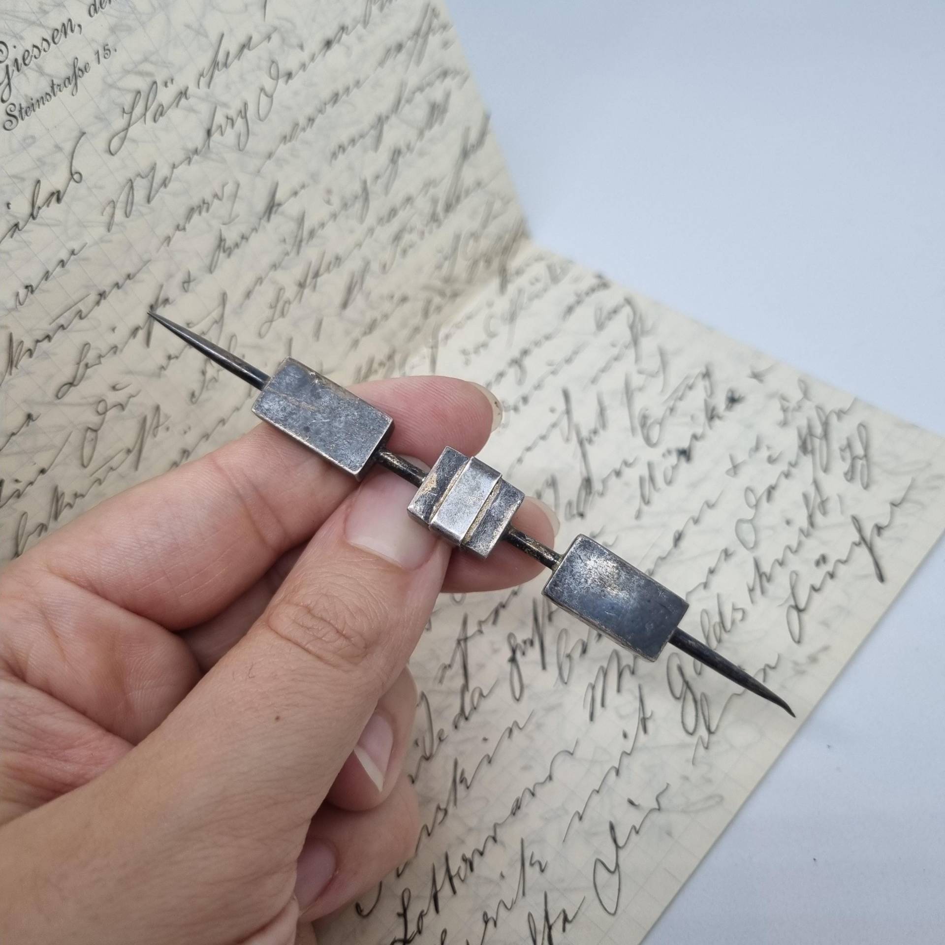 Einzigartige Antik Brosche Aus Den 50Ern Modeschmuck Spitzes Retro Design Silber von AntikStorys