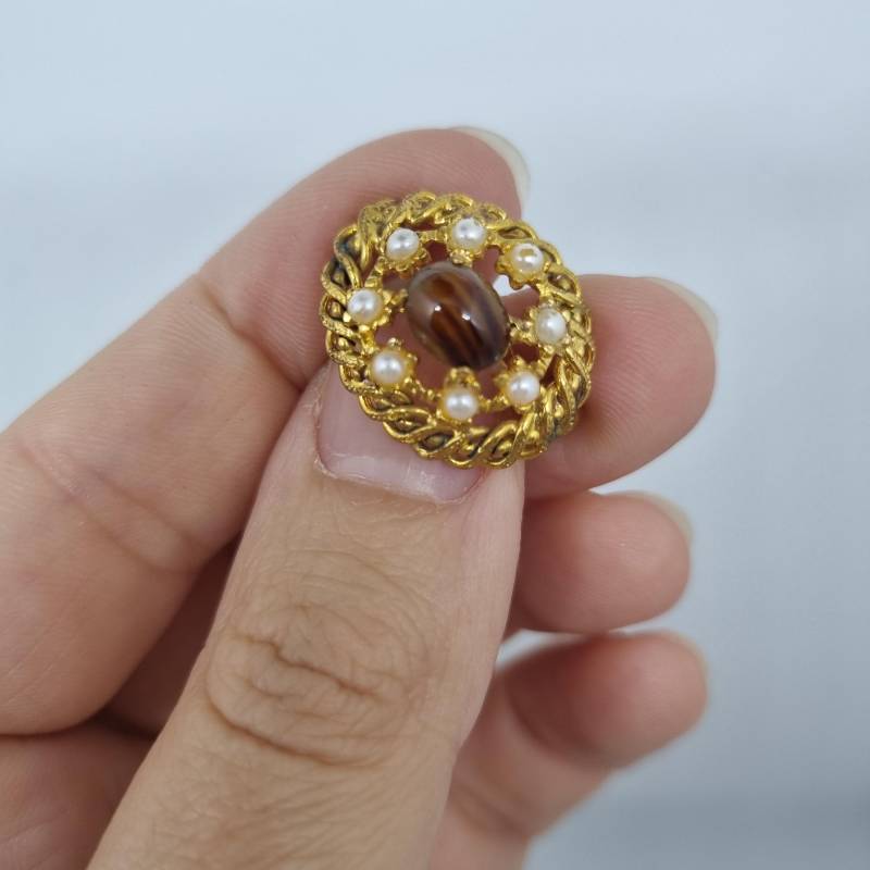 Einzigartige Antike Brosche Aus Den 50Ern Modeschmuck "Gold Braun" von AntikStorys