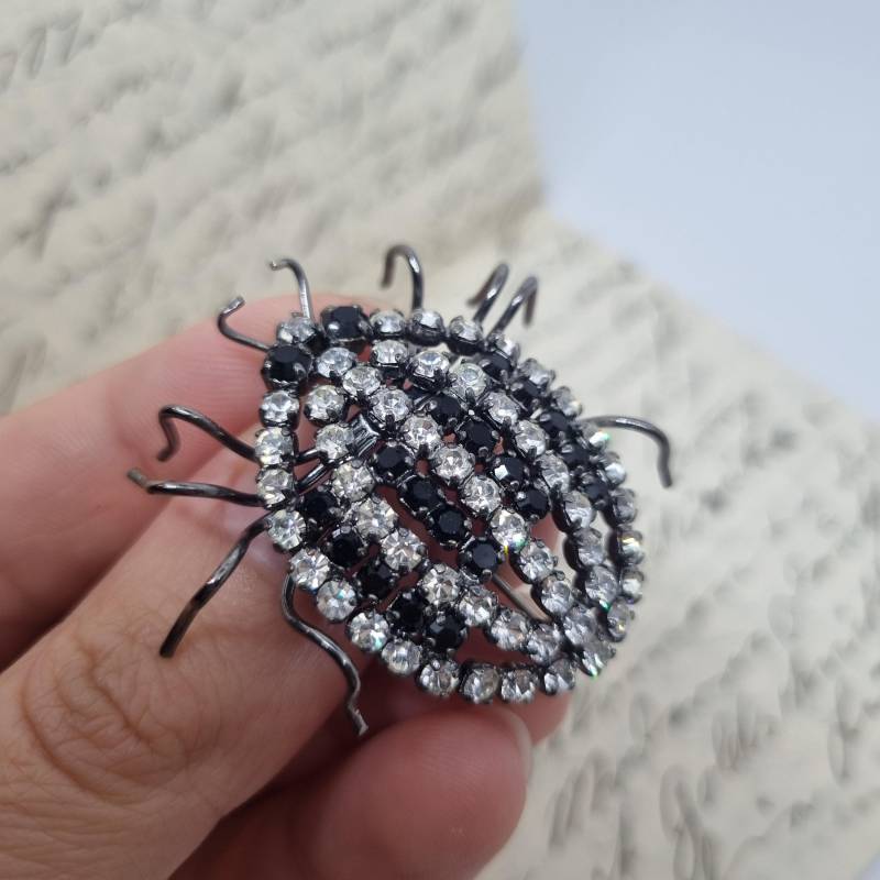 Einzigartige Große Antike Brosche Aus Den 50Ern Modeschmuck "Insekt Im Strasskleid" von AntikStorys
