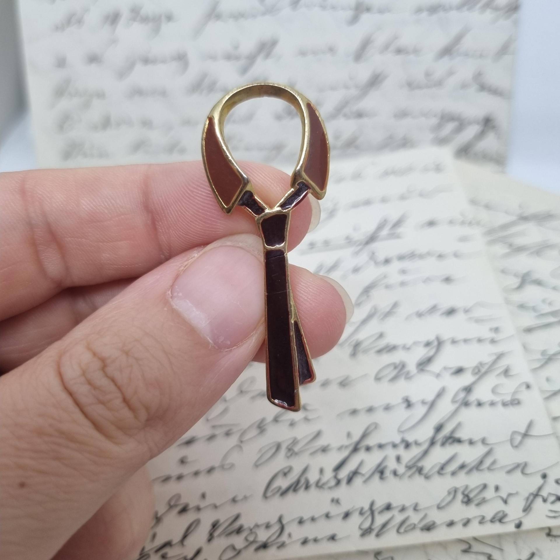 Einzigartige Vintage Brosche Anstecker Antik 50Er Jahre Krawatten Motiv von AntikStorys