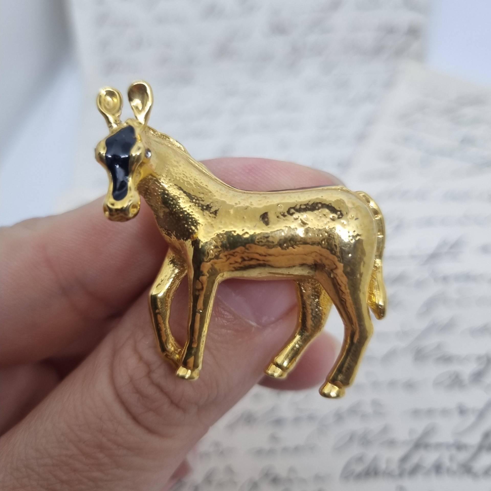 Einzigartige Vintage Brosche Antik 50Er Jahre Gold Esel Maultier von AntikStorys