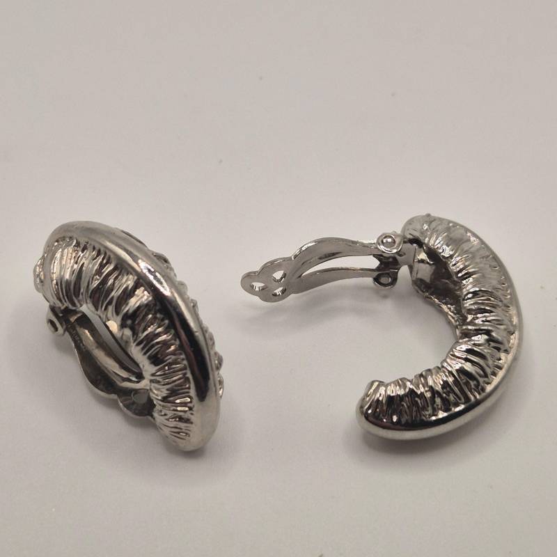 Vintage 50Er Jahre Massive Runway Ohrringe/Made in West Germany Statement Clips Creolen Silber von AntikStorys