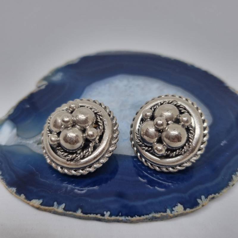 Vintage 50Er Jahre Massive Runway Ohrringe/Made in West Germany Statement Clips Silber von AntikStorys
