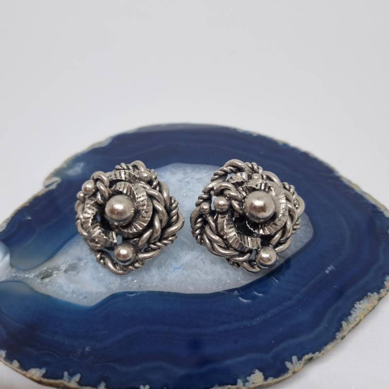 Vintage 50Er Jahre Massive Runway Ohrringe/Made in West Germany Statement Clips Silber von AntikStorys