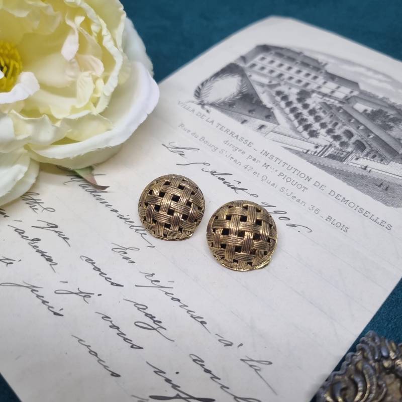 Vintage Ohrclips 50Er Jahre Massive Runway Ohrringe/Made in West Germany Statement Clips Gold Flechtmuster von AntikStorys