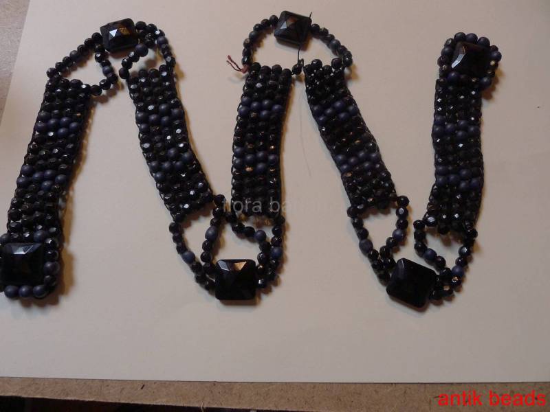 Alten Gebrochenen Gürtel in Jais Und Holz von AntikbeadsCie