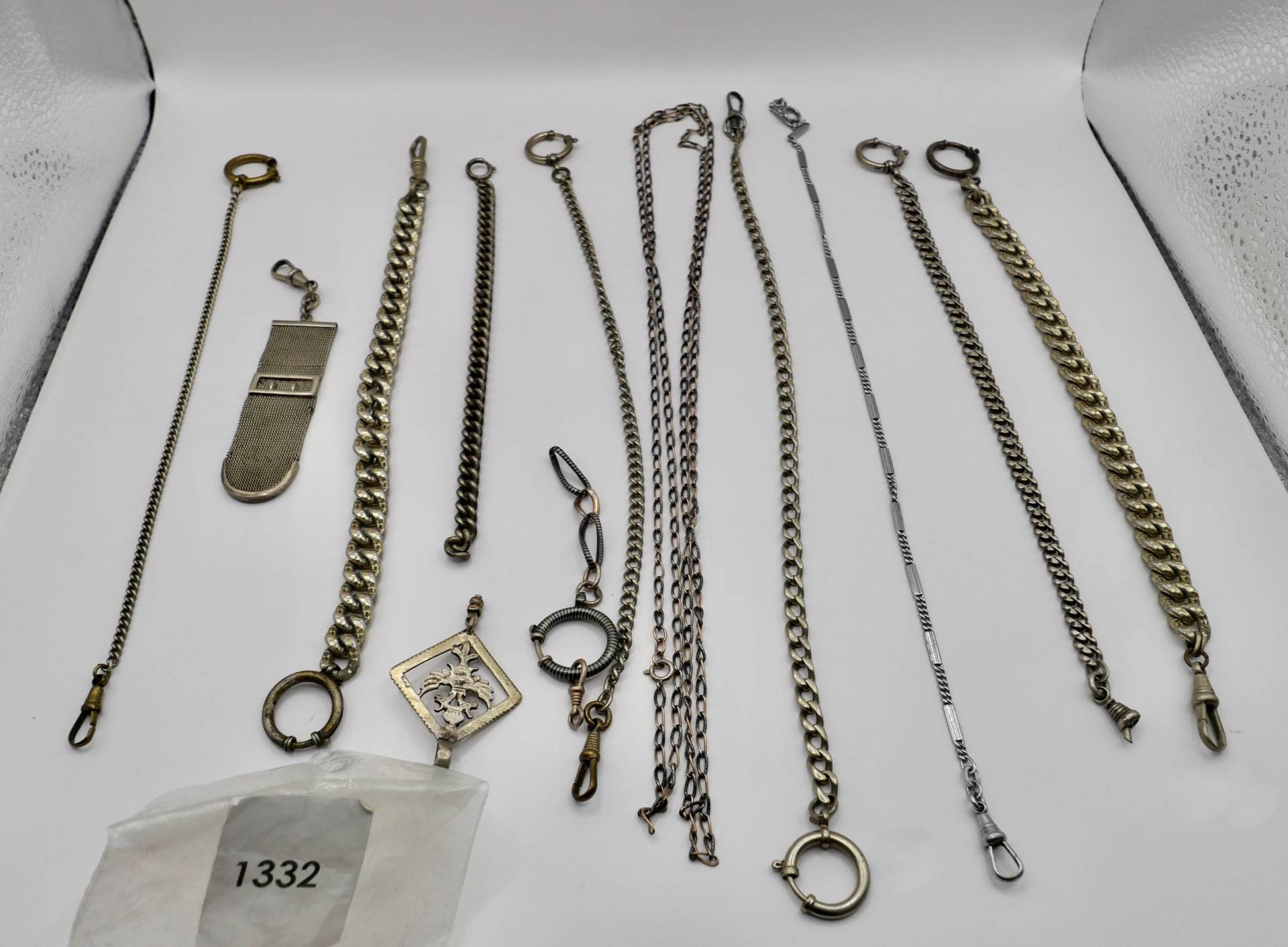 10 Antike Taschenuhr Kette Watch Chain Silber Versilbert Metall L&f Doppeladler von AntikhandelStuttgart