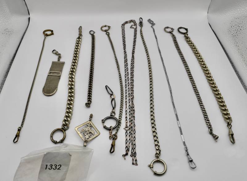 10 Antike Taschenuhr Kette Watch Chain Silber Versilbert Metall L&f Doppeladler 10 Antike Taschenuhr Kette Watch Chain Silber Versilbert Metall L&f Doppeladler von AntikhandelStuttgart